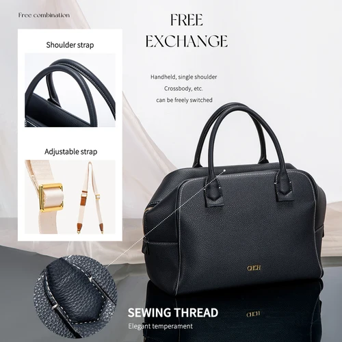 Imagen 2 del producto CHCH Bolso cruzado para mujer, bolso de almohada de gran capacidad de otoño, bolso de viaje con correa ancha para el hombro con cremallera azul oculta