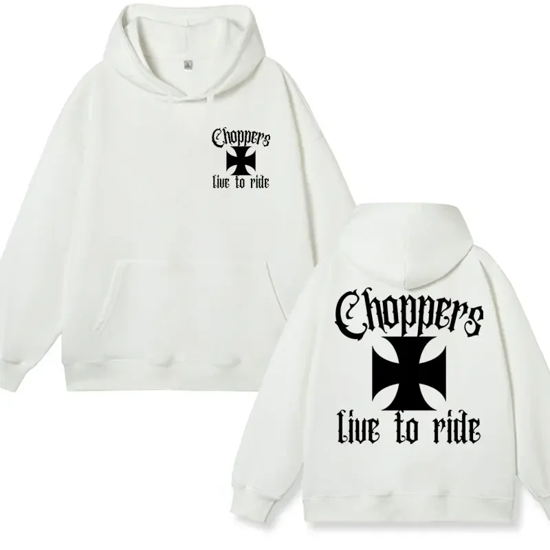 Hip Hop West Coast Choppers Cross Red Logo Print Hoodie Male Fashion Vintage Long Sleeve Hoodies Sweatshirt Men Women Streetwear