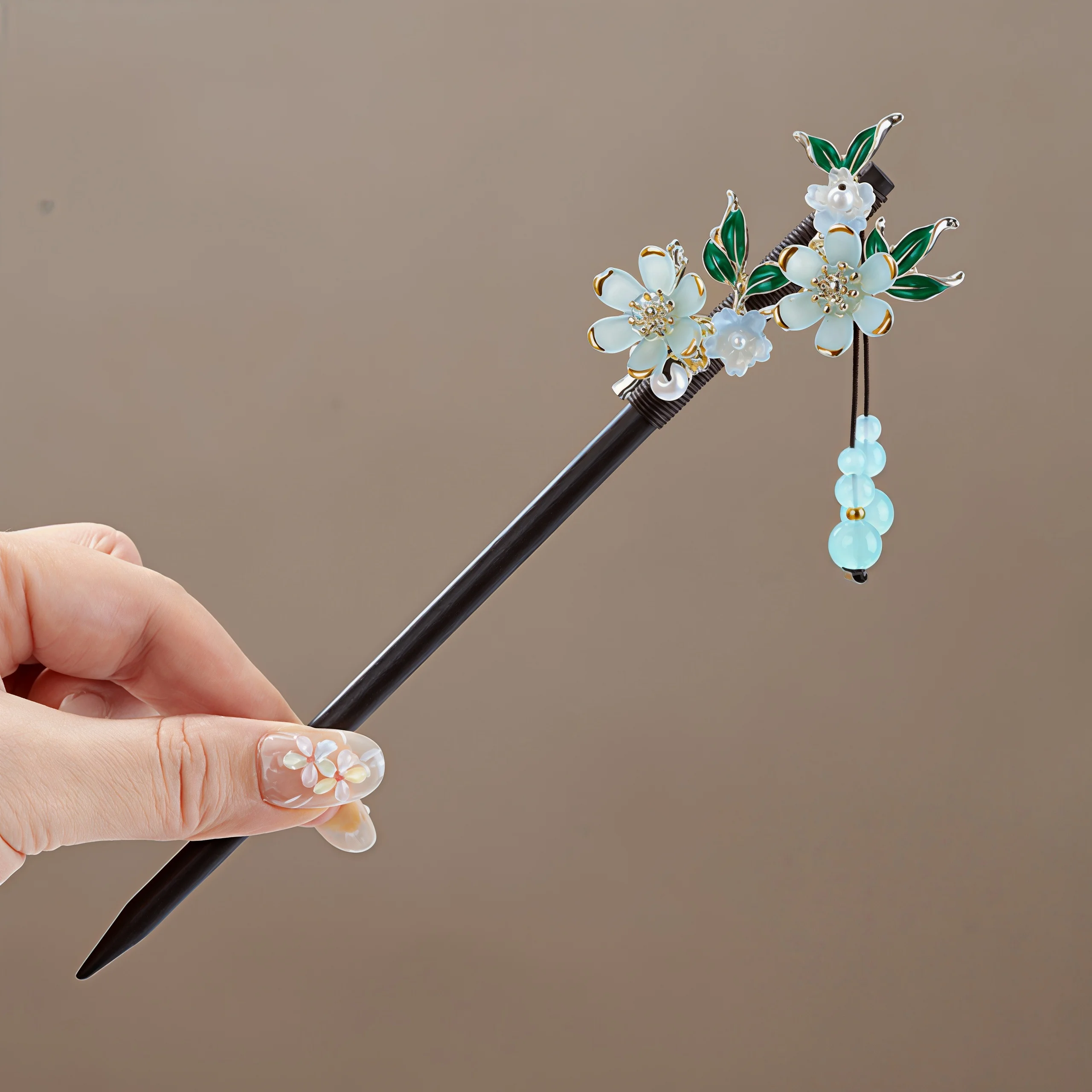 Wood Tassel Step Shaking Hair Stick For Women Ancient Hairpin Flower Chopstick For Bun Updo Fashion Hair Accessories Gifts view 6