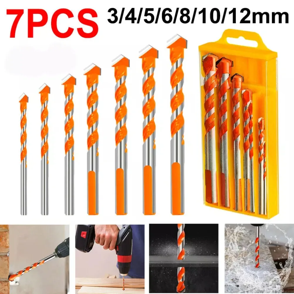 

7pcs/set High Quality Power Tool Twist Auger Drill Bit Set Precision High Hardness Hole Drill Bits Professional Drilling Tools