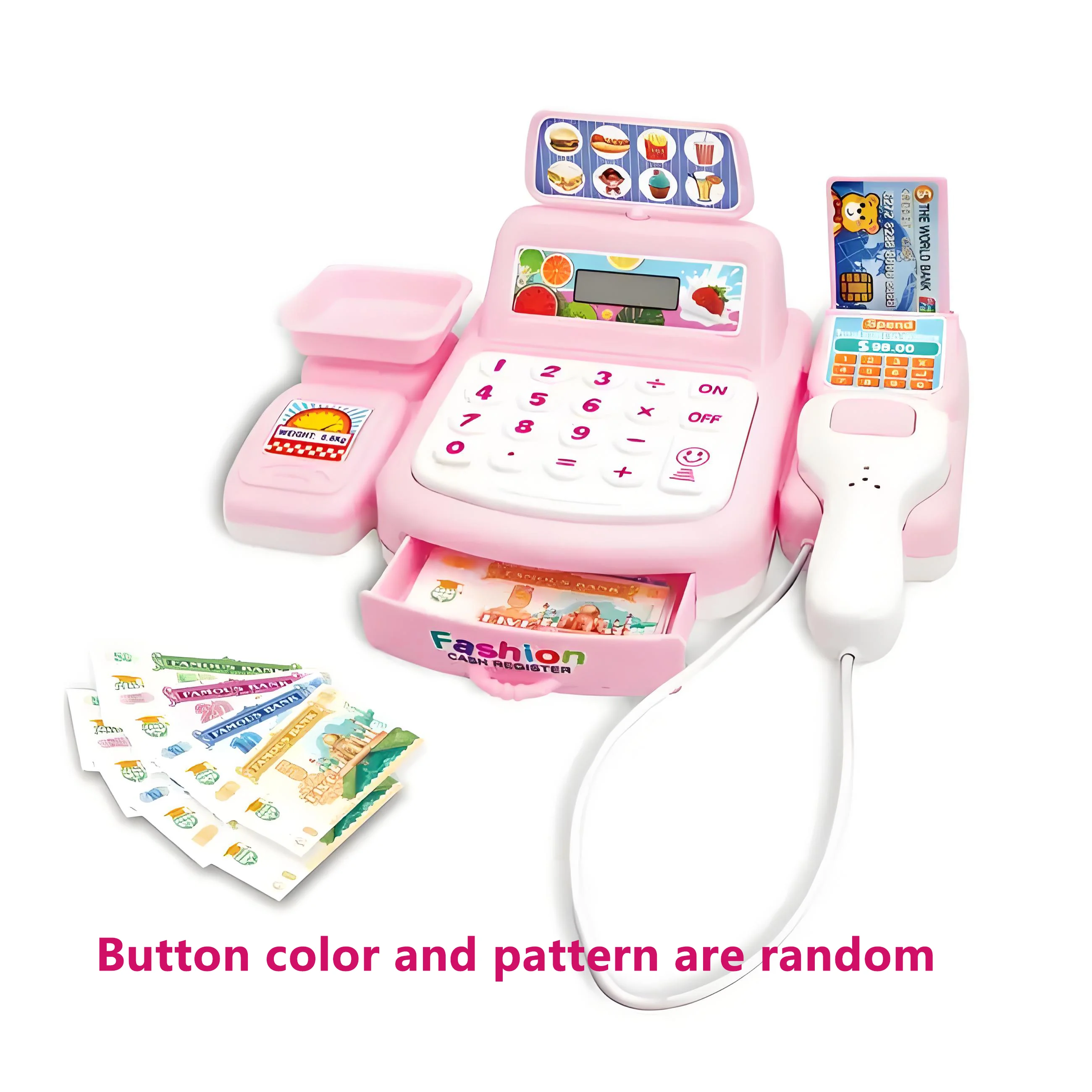 Mini Simulation Shopping Supermarket Cash Register Toy, Educational Gift for Boys & Girls,