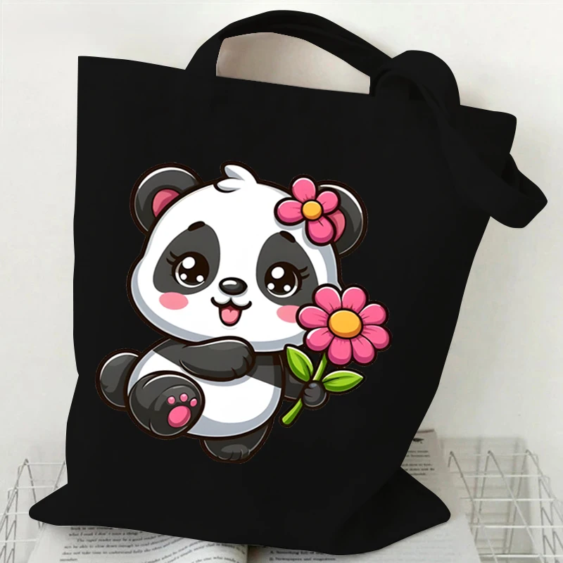 Sac fourre-tout imprimé de dessin animé pour femmes, sac à main en toile, sac à provisions pour étudiants, sac à main Y2K, KrasnoFunny, animal mignon, amoureux de la mode