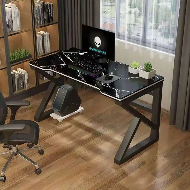 Light luxury rock slab computer desk Home student study table Desktop small e-sports table Chair set