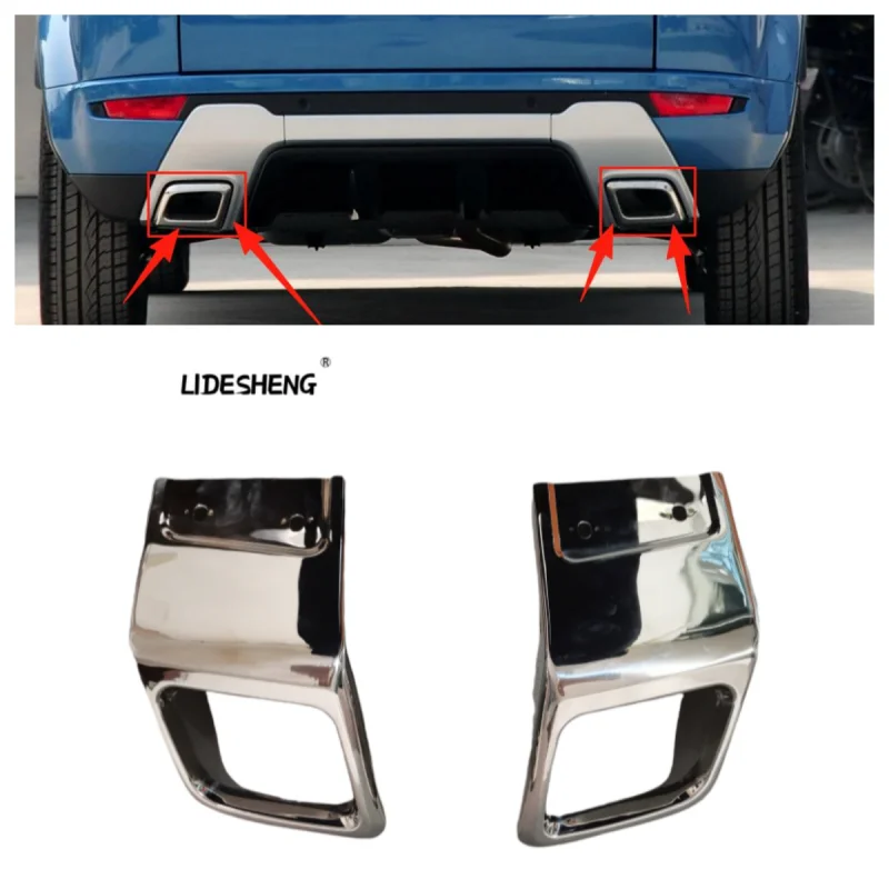 

LR027871 LR027872 Silver Exhaust Bezels Fit For Land Rover Range Rover Evoque 2010-2018