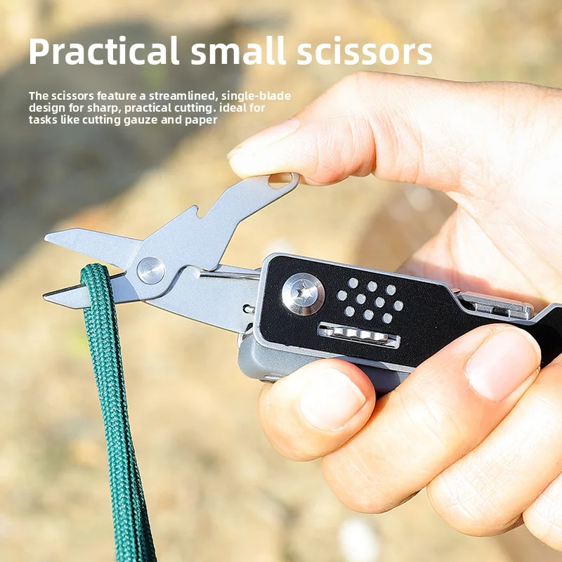 Multifunction Folding Knife Outdoor Camping Small Scissors Screwdriver Set Keychain Swiss Style Pocket Tool for EDC Travel Use