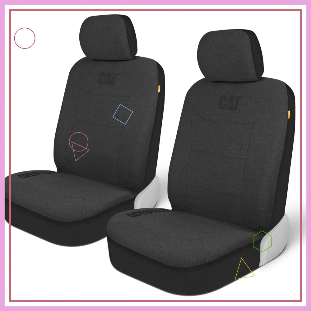 

Universal Car Seat Covers, Charcoal Heather - Premium Jersey Fabric for Cars Trucks SUV, Breathable Cotton Front Seats Only