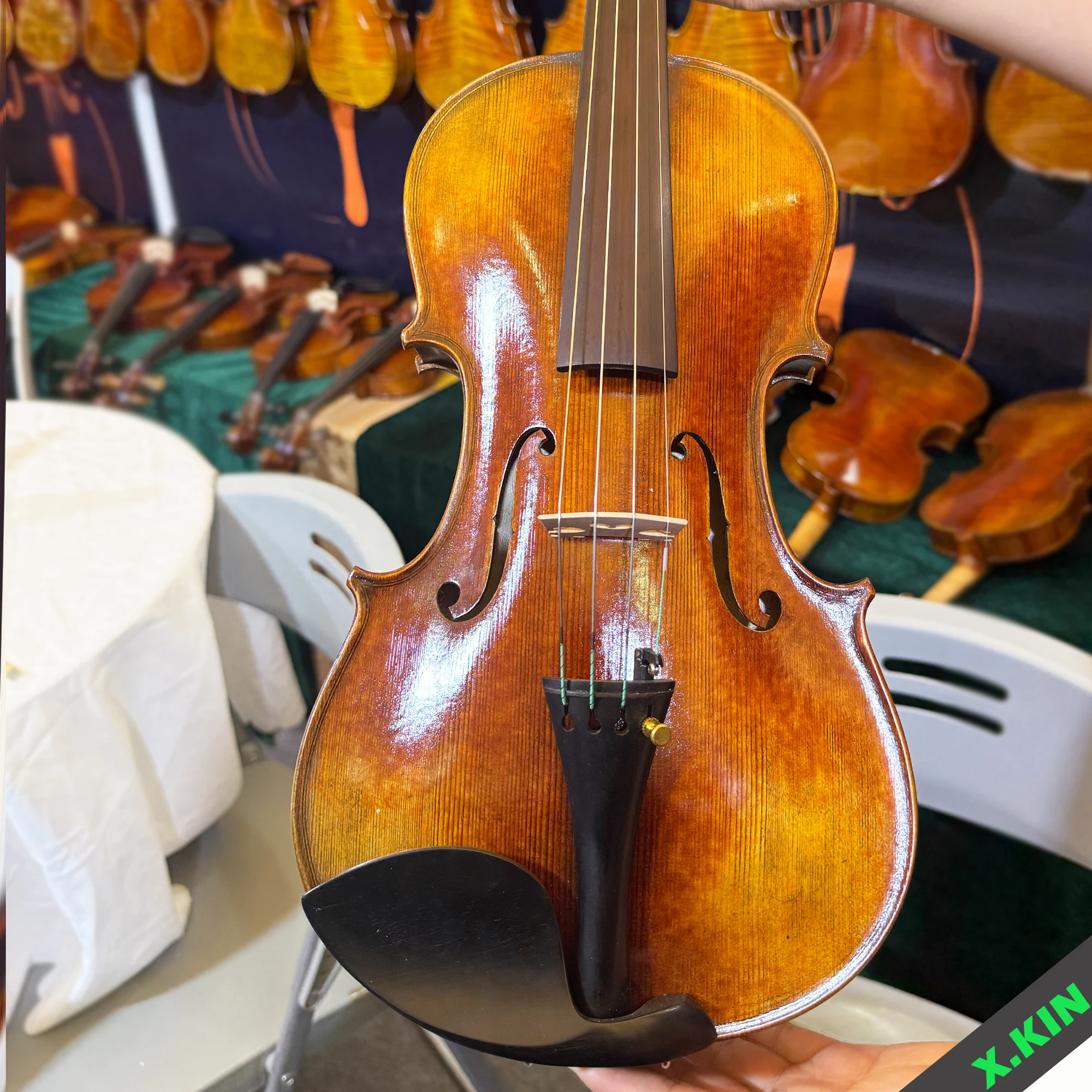 Handmade Violin Professional 4/4 Amati Model |   Solid Wood Oil Varnish Violin |   Complete Set with Bow & Case