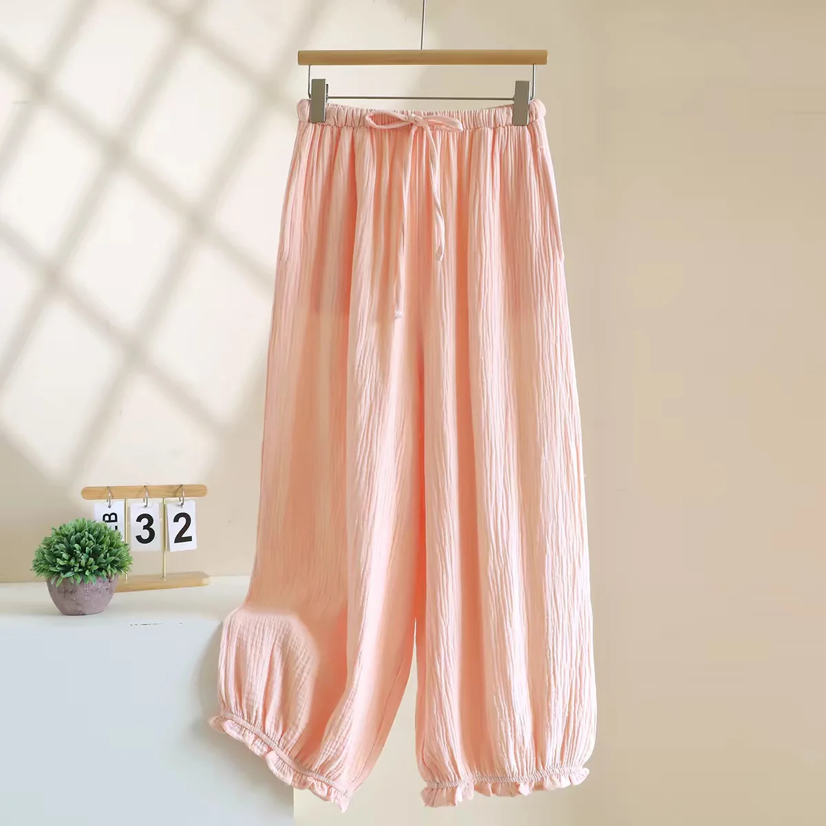 Women's Loose Cotton Linen Harem Trousers Candy Colors Summer Casual Vintage plus Size Pants