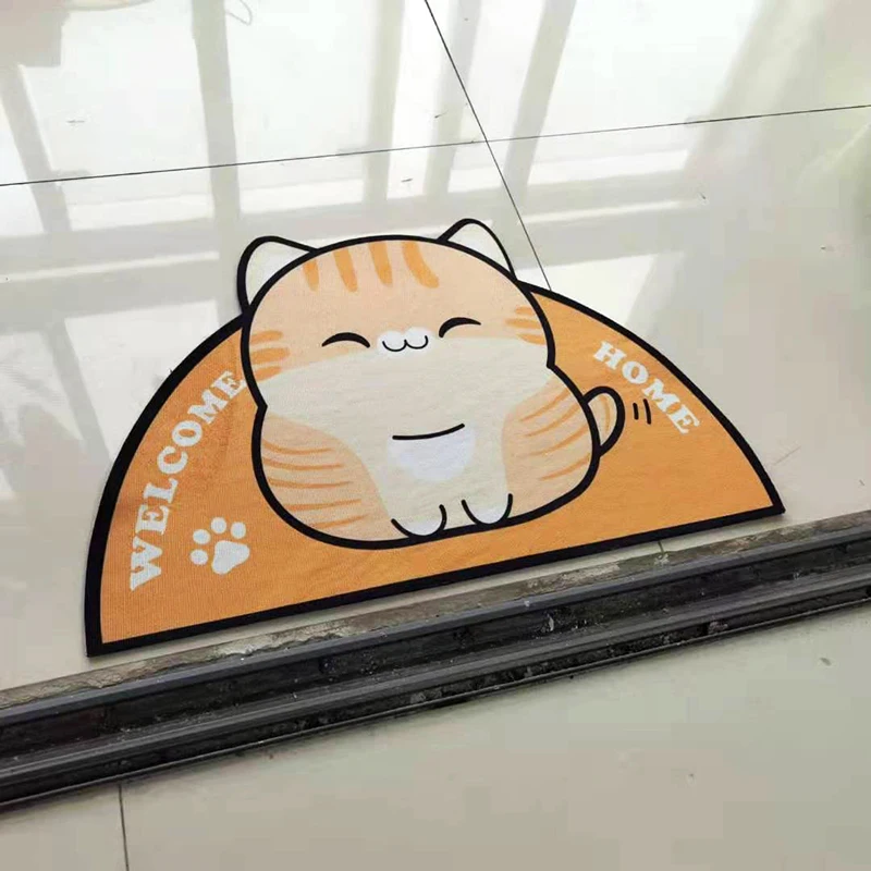 Semicircular Cartoon Door Mat Welcome Entrance Rugs for Home Small Carpet for Bedroom Bathroom Floor Doormats Non-Slip Pet Pads