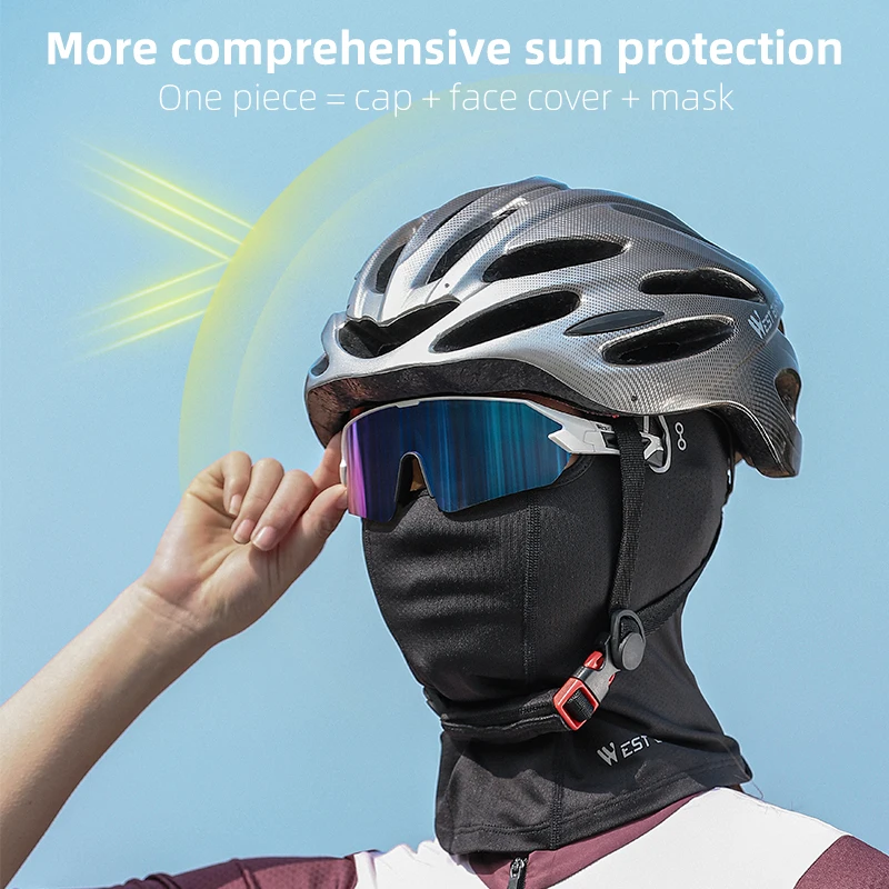 WEST BIKING Summer Balaclava Breathable Cycling Cap Sun UV Protection Sports Cool Face Cover Headwear Bike Motorcycle Men\'s Hats