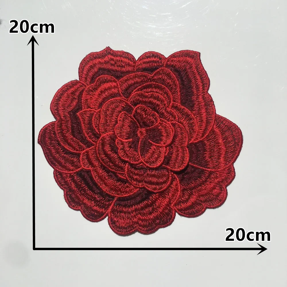 Wholesale sales of 1-10 pieces of polyester colored embroidery rose embroidery sewing decorative clothing accessories lace