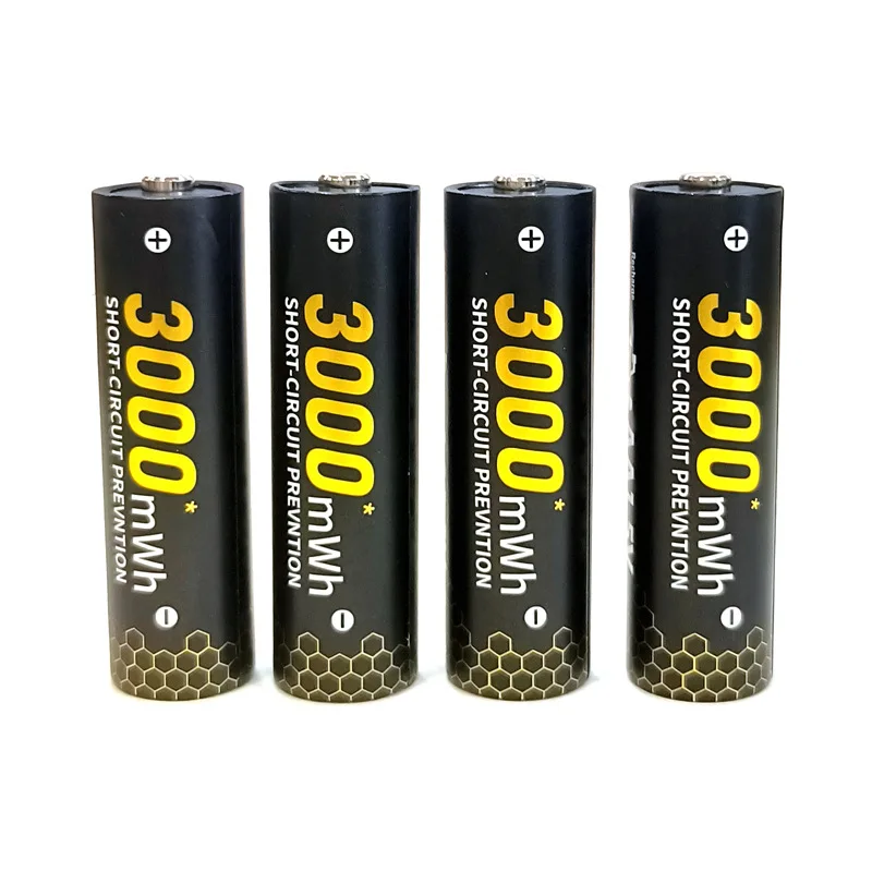 Brand new 1.5V AA 3000mWh rechargeable lithium battery, suitable for hunting cameras, remote control mice, smart door lock micro