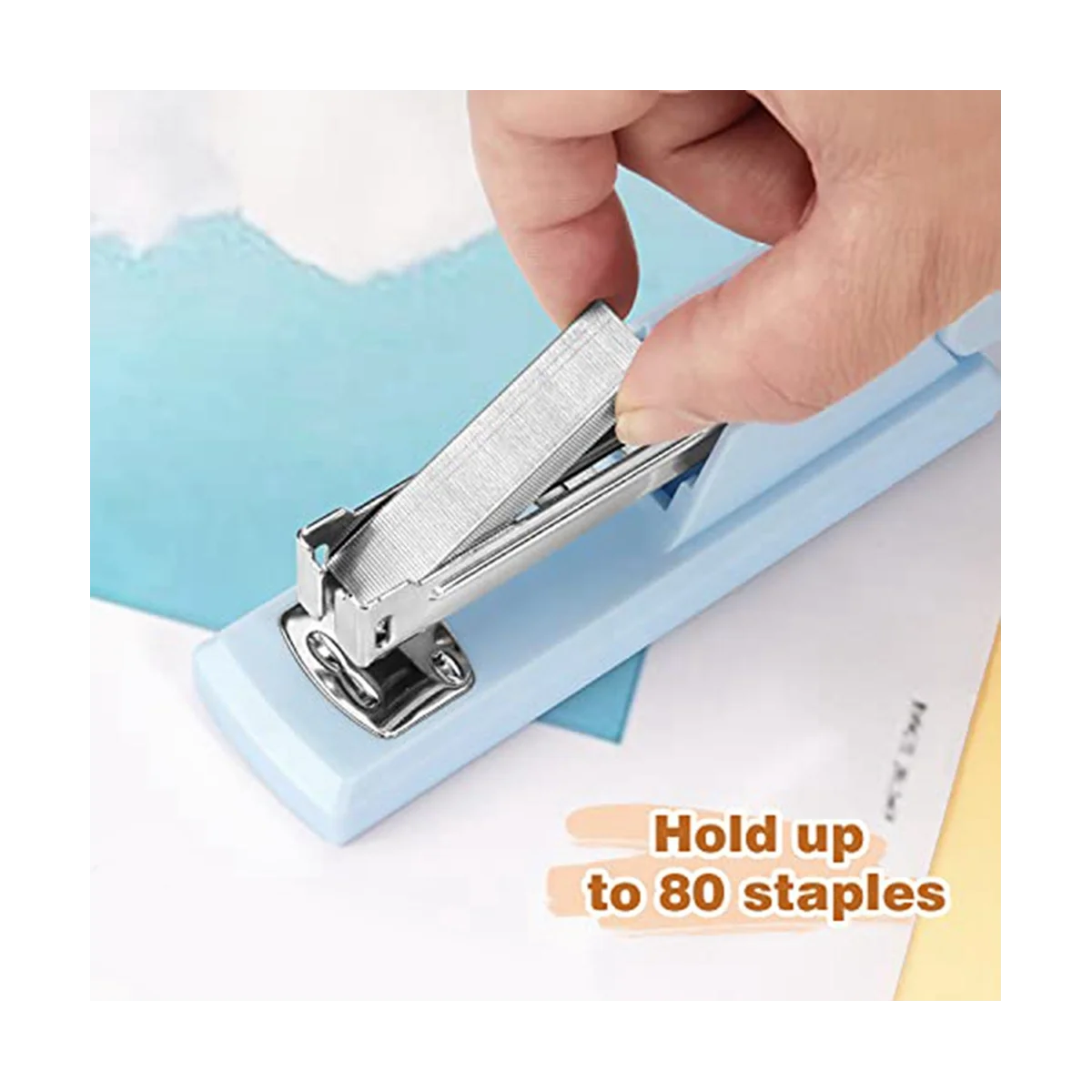 دباسية مكتبية محمولة للمكتب ، كباطات متينة ، لوازم مكتبية ، زرقاء