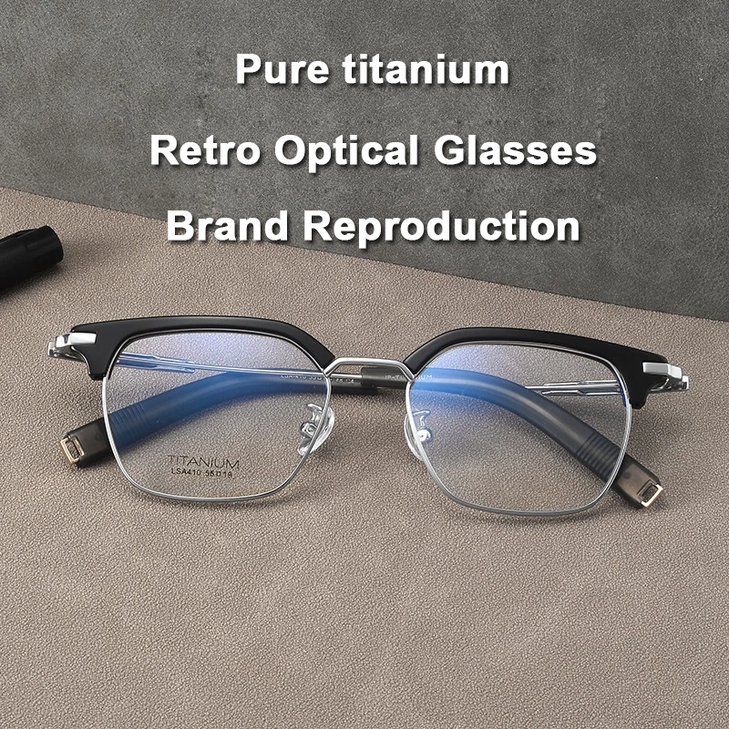 Danish Brand Replication Acetate IP Titanium Glasses Men Eyebrow Frame Prescription Myopia Photochromic Women Square Eyeglasses