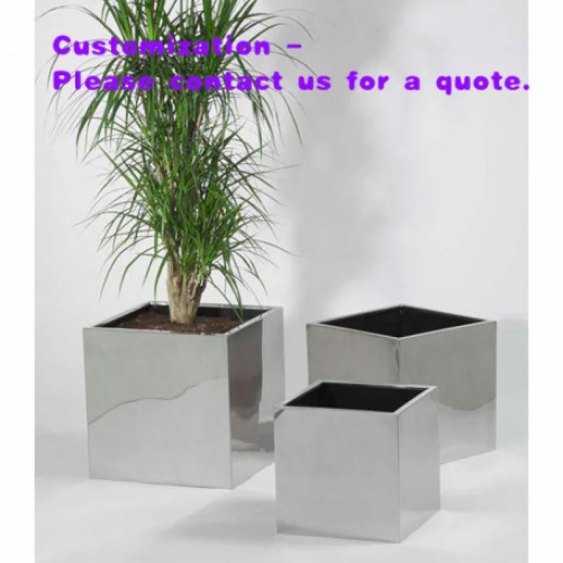 custom.Rectangular Planter Pot Metal Stainless Steel Flowerpot / Planter Boxes