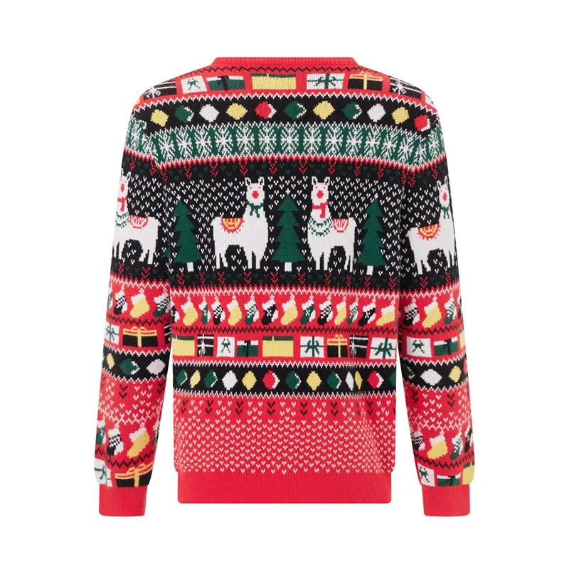 FUFUCAILLM Women Men Christmas Sweaters Elk Snowman Knitted Pullovers Long Sleeve Fall Winter Warm Tops for Loose Casual Jumpers