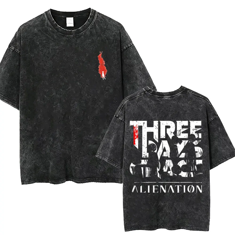 

Washed Vintage Rock Band Heavy Mental Three Days Grace Alienation Graphic T-shirt Men Women Retro Gothic Oversized T Shirts Tops