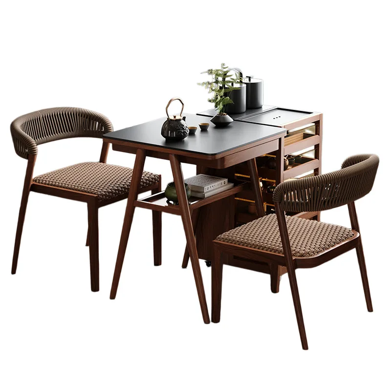 & Wild Style Balcony Leisure Tea Set, Viral 1 Table 2 Chairs with Storage Cabinet for Small Household Reading Tea Room Wholesale