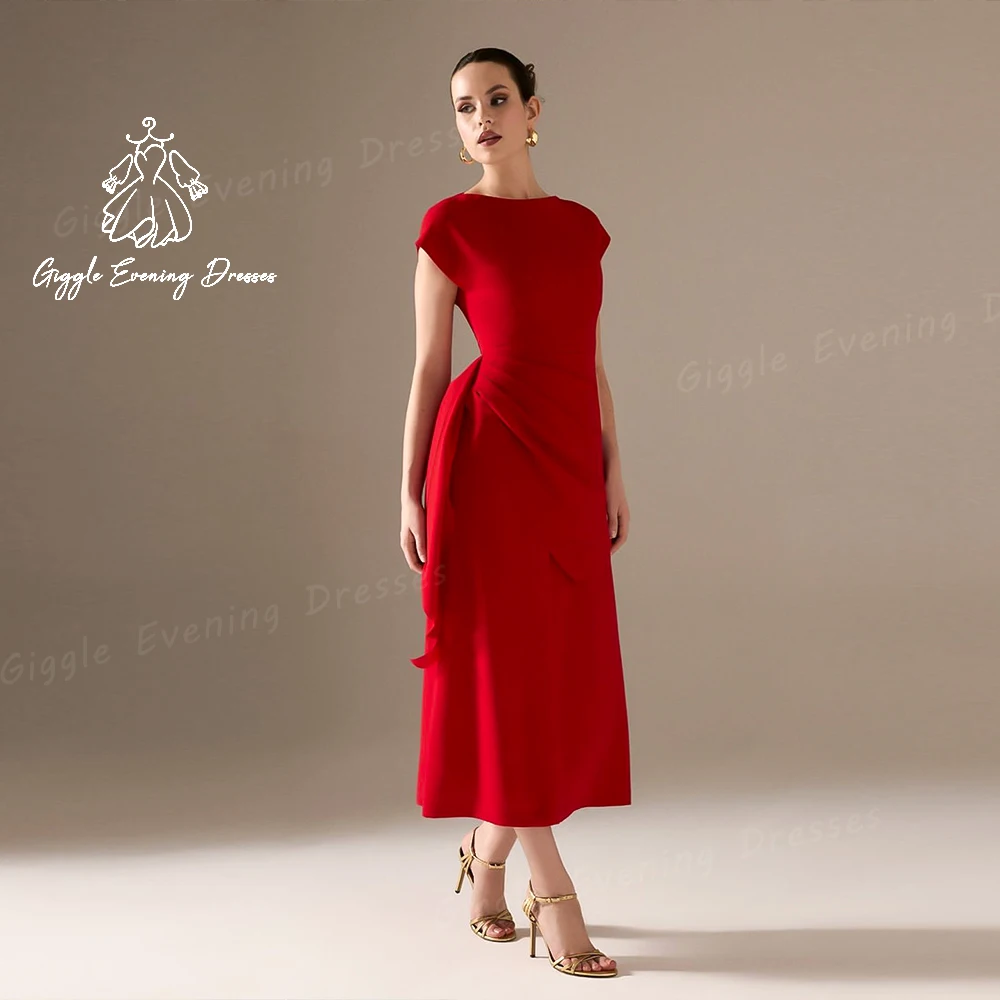 

Giggle Homecoming season O-neck Crepe Party formal gown Straight Sleeveless saudi evening dresses women elegant 2024 فساتين سهرة