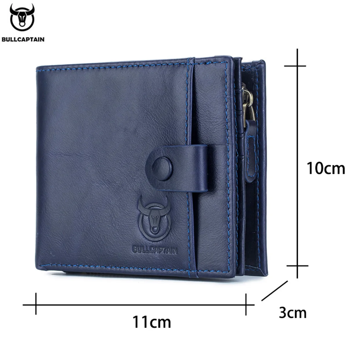 Bullcaptain Men's Wallet Rfid Vintage Genuine Leather Wallets for Men Credit Card Holder Purse Money Bag Wallet Man ﻿