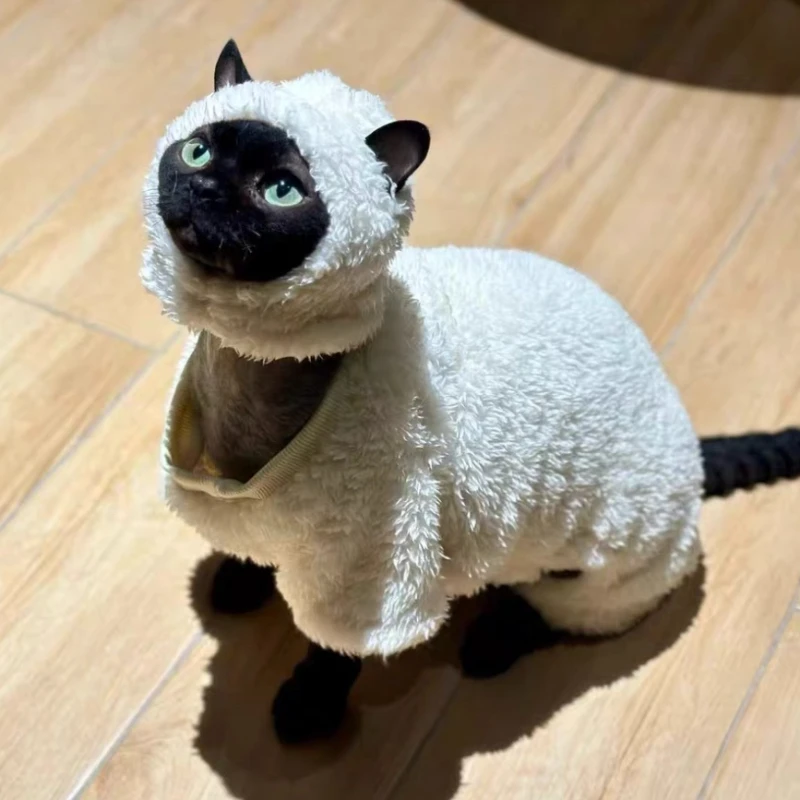 Sheep Cosplay Cat Clothing Fantasia Divertidly Cat Outfit Hoodies Pet Costume Chat Fancy Dress Sweater Pets Disguise Accessories