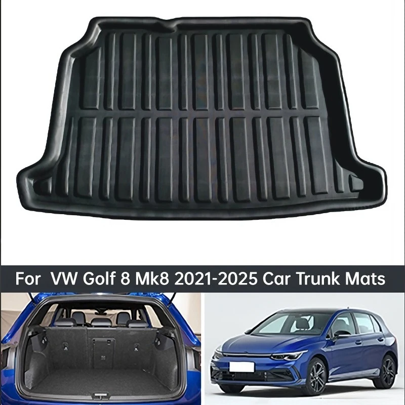 

For Volkswagen VW Golf 8 Mk8 2021-2025 Car Trunk Mats Cargo Liner Boot Tray Anti-Slip Anti-Dirty Carpet Waterproof Pad Rear Boot