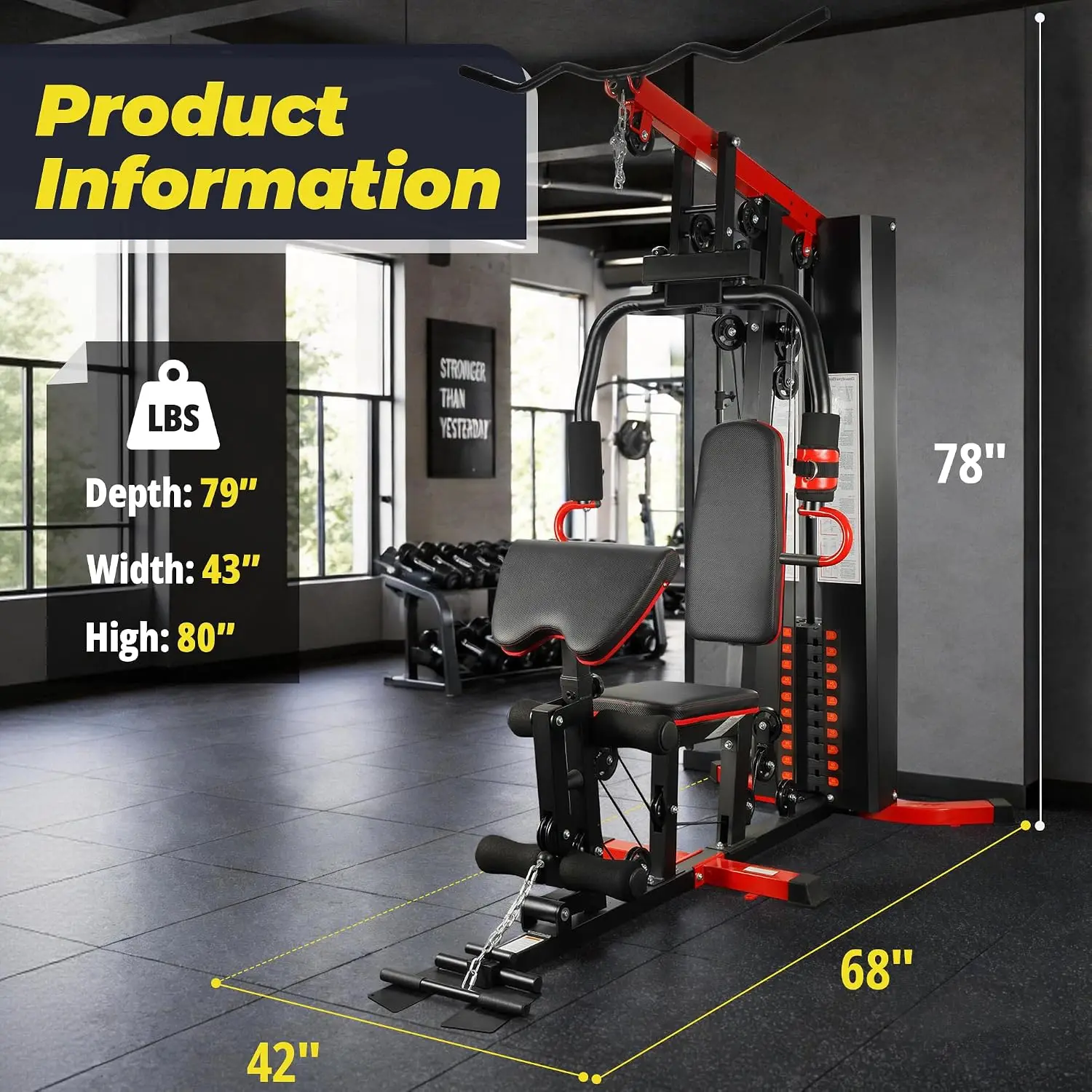 Home Gym Strength Equipment Weight Stack Pulley Leg Press Full Body Workout Machine