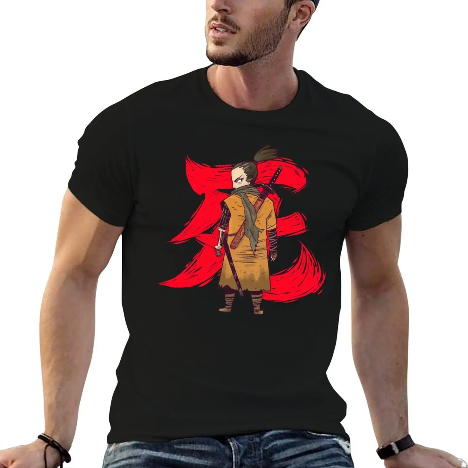 

shirt man t anime Wolf for shirts t Kanji plain Sekiro man man T-Shirt t shirt casual