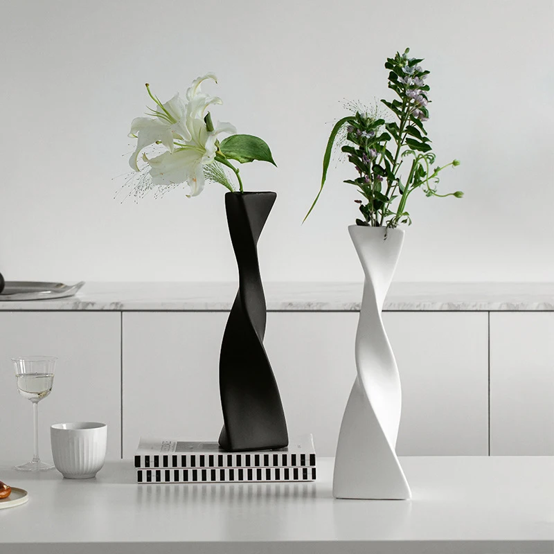 Gran Oferta, Florero De Cerámica Nórdico, Florero Moderno, Simple, Alto Y Delgado, Jarron Giratorios Altos Para Decoración Del Hogar, Sala De Tar Y Critorio