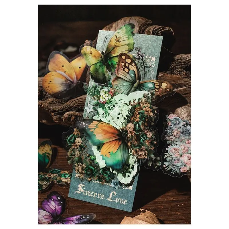 A49K-Retro Notebook Decoration Material Stickers DIY Decorative Sticker For Notebook Labels,