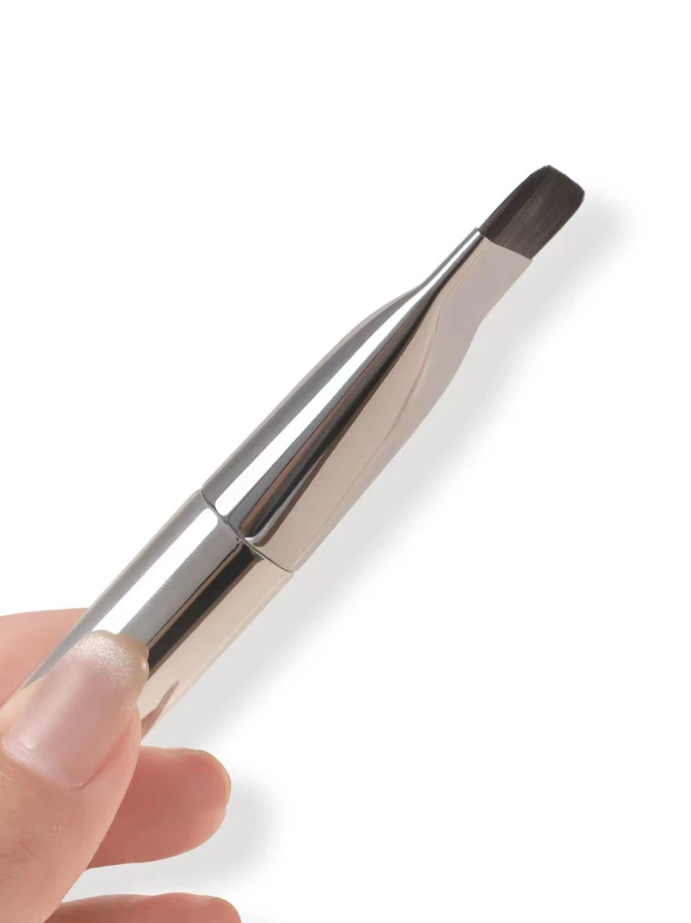 Brocha para base ultrafina, ligera y delgada, para contorno de cara, brocha plana para contorno, mezcla de bases, crema, brochas de maquillaje