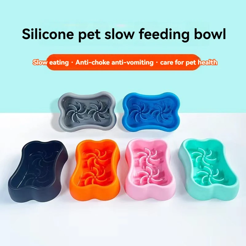 Anti Choking Slow Feeder Dog Bowl silicone slow food Dog Licking Bowl Suction Cup Puzzle Food Bowl Anti Overturning Water bowl