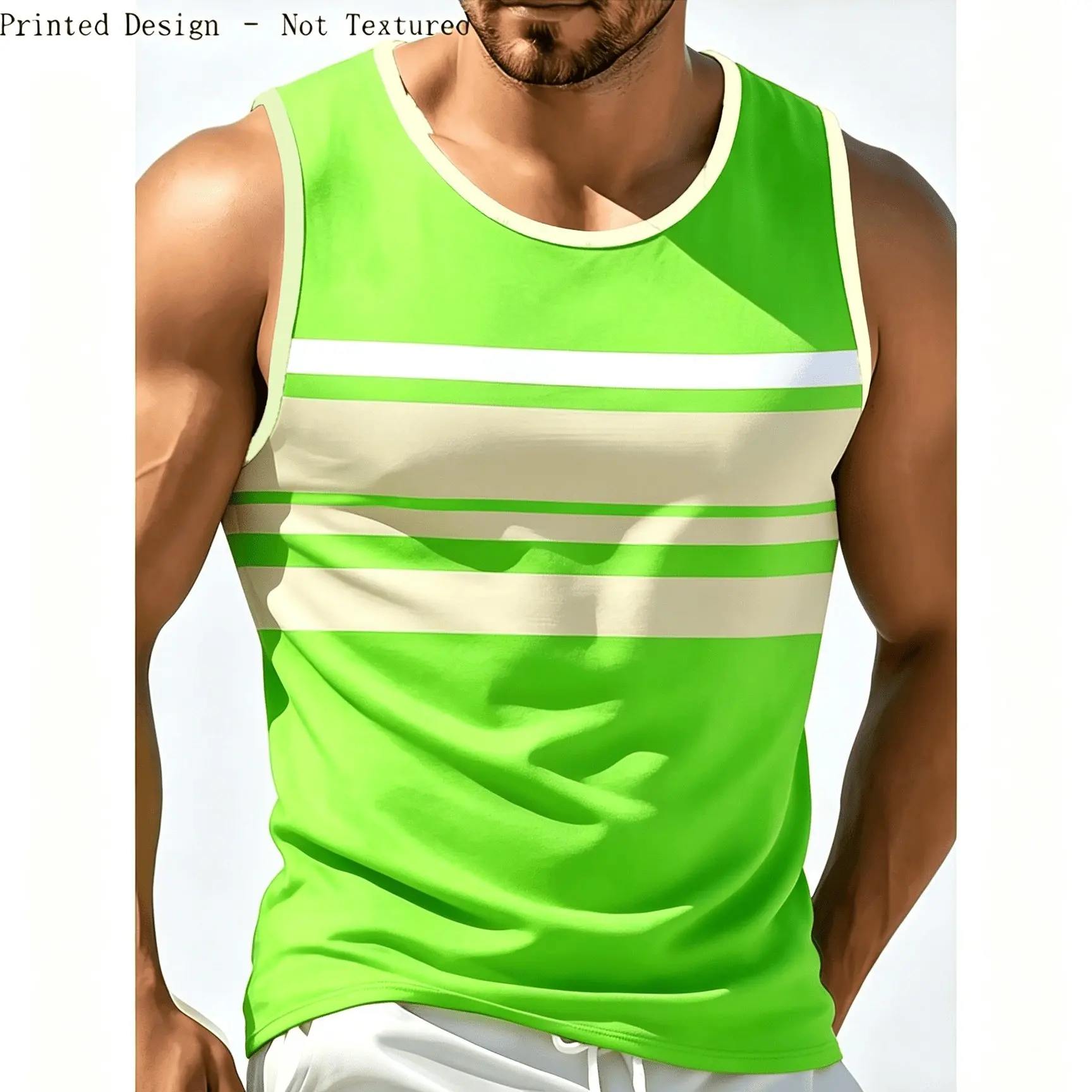 Fashion New Stripe Print Sleeveless Men tank top Classic Color Block Casual Tank Tops Beach Vacation Streetwear Summer Vest Tops
