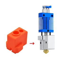 Calcetín de silicona con bloque calefactor de alta calidad para Red Lizard K1 Volcano Hotend, V5 Volcano, CR10 Kit Hotend de alta temperatura