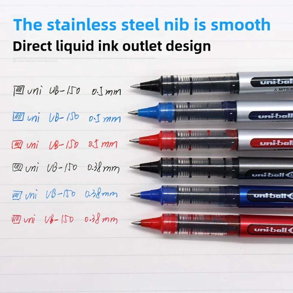 Mitsubishi Uni-Ball UB-150 Eye Gel Roller Pen, wasserfeste Tinte, 0,38/0,5 mm, glattes Schreiben, Büro, Schule, Studenten, Schreibwaren – Detail 2