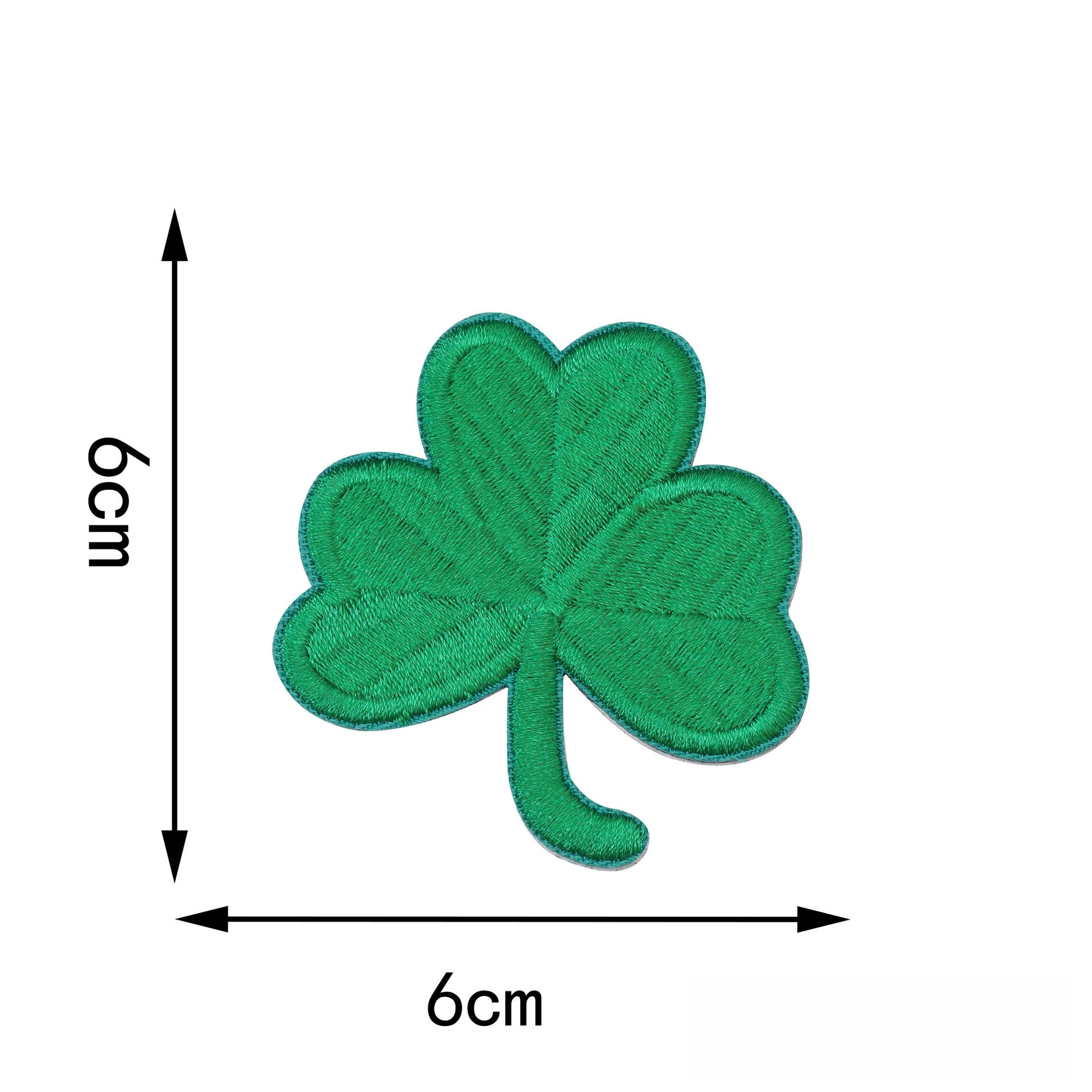 1pc Clover Cloth Sticker Green Embroidery Cloth Sticker Heart Shaped Clover Patch Sticker