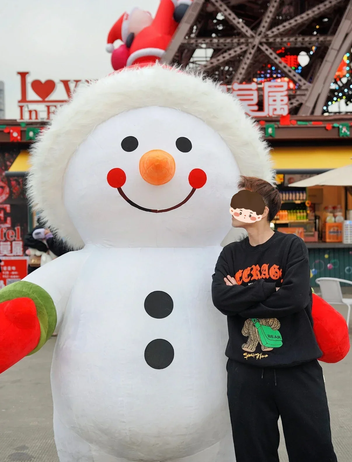 2 متر/2.6 متر نفخ سانتا كلوز عيد الميلاد زي حفلة الحدث الزفاف تعزيز الكبار دور اللعب هالوين التميمة بدون بطارية #1