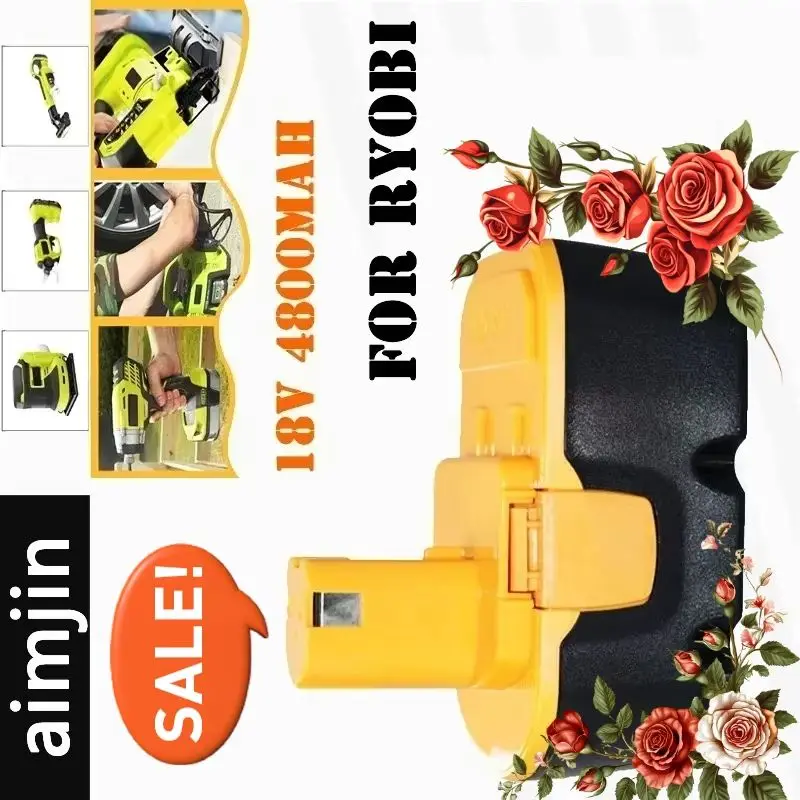

18V 4.8ah P100 P101 18v 4800mAh Replacement Battery Compatible with Ryobi ABP1801 ABP1803 BPP1820 Cordless Power Tools