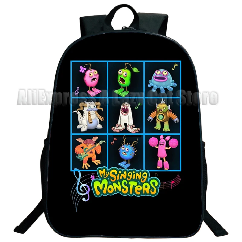 My Singing Monsters mochilas para niños, niños, niñas, mochila escolar para adolescentes, mochila para computadora portátil de dibujos animados, mochila para mujer