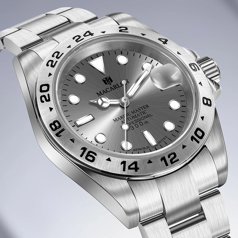 MACARLON 2026 New Luxury Men's Watch NH35 Automatic Movement Luminous Dial Sapphire Crystal Glass Stainless Steel Business Wrist view 4