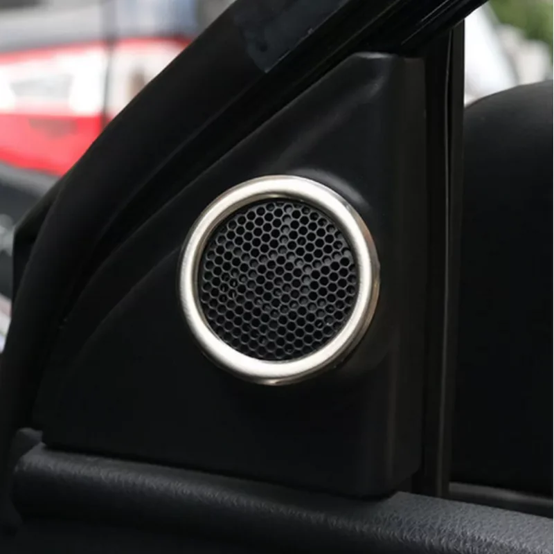 SBTMY For TOYOTA Corolla Altis 2014-2018 2PCS Car Styling Stainless Steel Tweeter speaker Decorative cover case Stickers