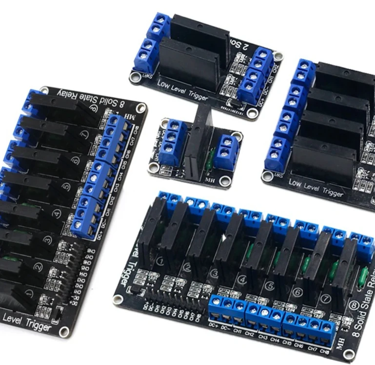 5 В, 12 В * 8-канальный твердотельный релейный модуль высокого/низкого уровня SSR G3MB-202P, выход 240 В, 2 А, с предохранителем резистора Arduino