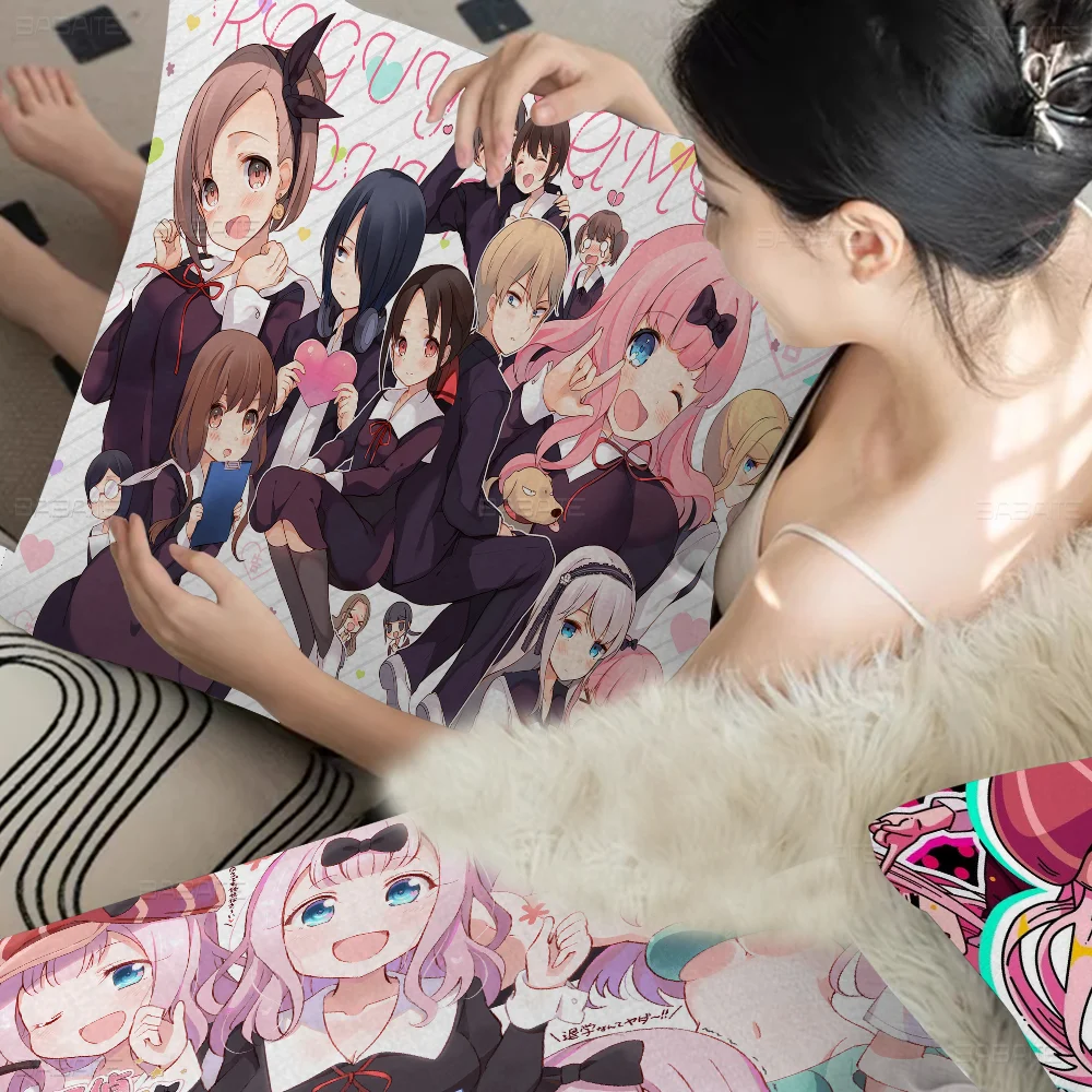 Anime Kaguya Sama Love Is War Decorative Room Aesthetics Pillow Case Home Decor Bedroom Sofa Bed Couch Pillow Cover 45x45