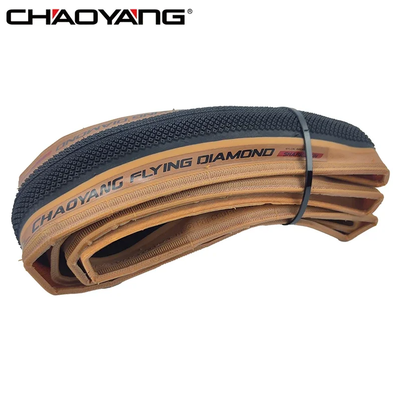 CHAOYANG Original Flying Diamond 700x35c/38c/40c Brown Edge Folding Tire for XC Road Gravel Bicycle MTB Bike Cycling Parts