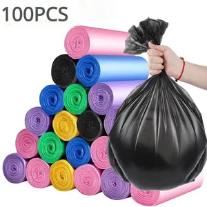 100 piezas de color mixto engrosar bolsas de basura desechables Almacenamiento de la cocina Bolsas de basura del lata proteger la bolsa de desecho de plástico de privacidad 10 mejores bolsas de basura de ventas - №1
