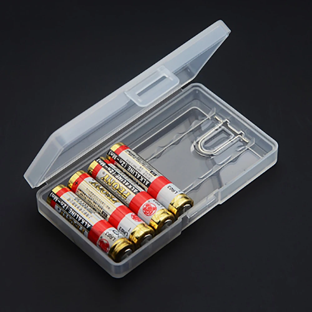 1/2/4/8/10 Slot Transparente Kunststoff Batterie Lagerung Box für AAA/AA/18650 harte Container Halter Fall Organizer Box Zubehör – Detail 4