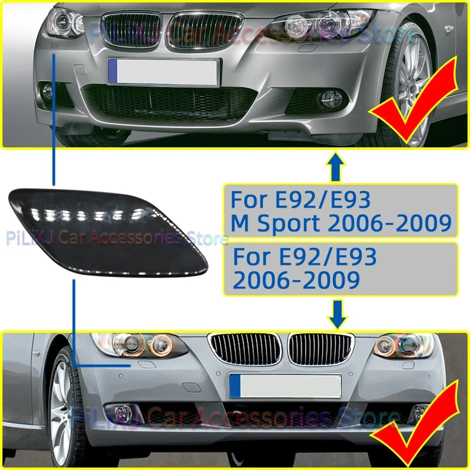 For BMW Headlight Washer Nozzle Cover For E92 E93 LCI 320 325 330 335 M Coupe Convertible 2006-2013 Painted Washer Jet Cover