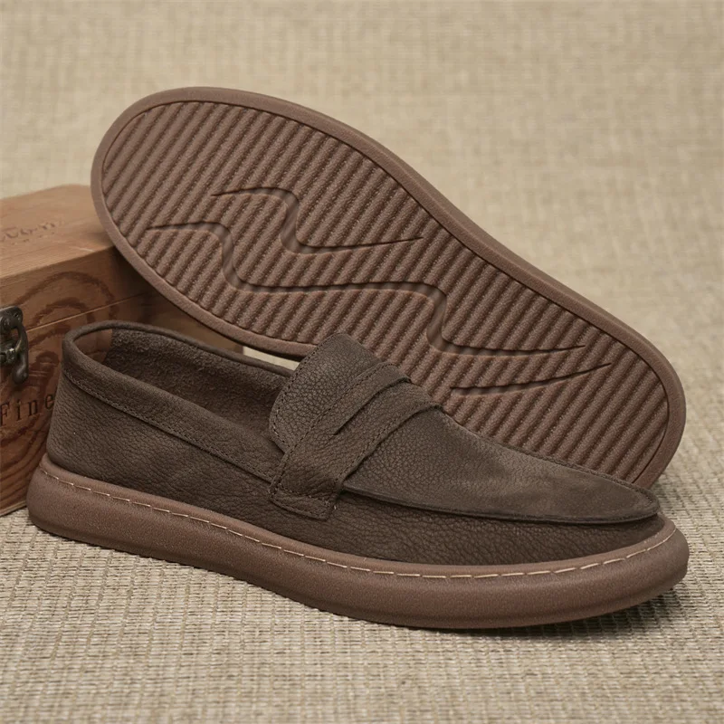 

High-end Genuine Leather Men's Casual Shoes Fashion Business Loafers for Men Formal Shoes Designer Moccasins Lightweight Driving