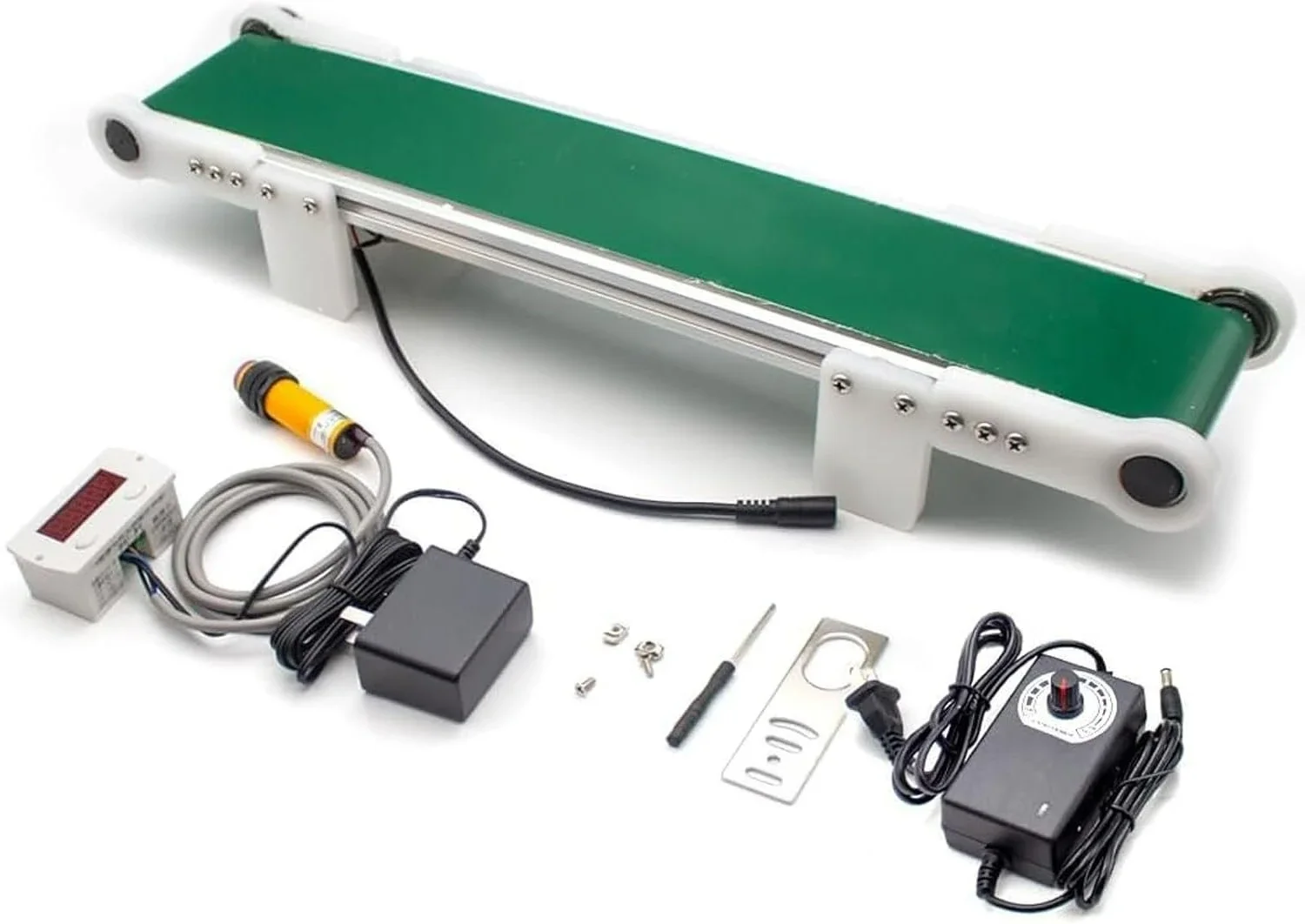 

10x50cm Small Desktop Conveyor Belt with Counter Automatic Production Line DIY Friction Experimental Device for Conveyor