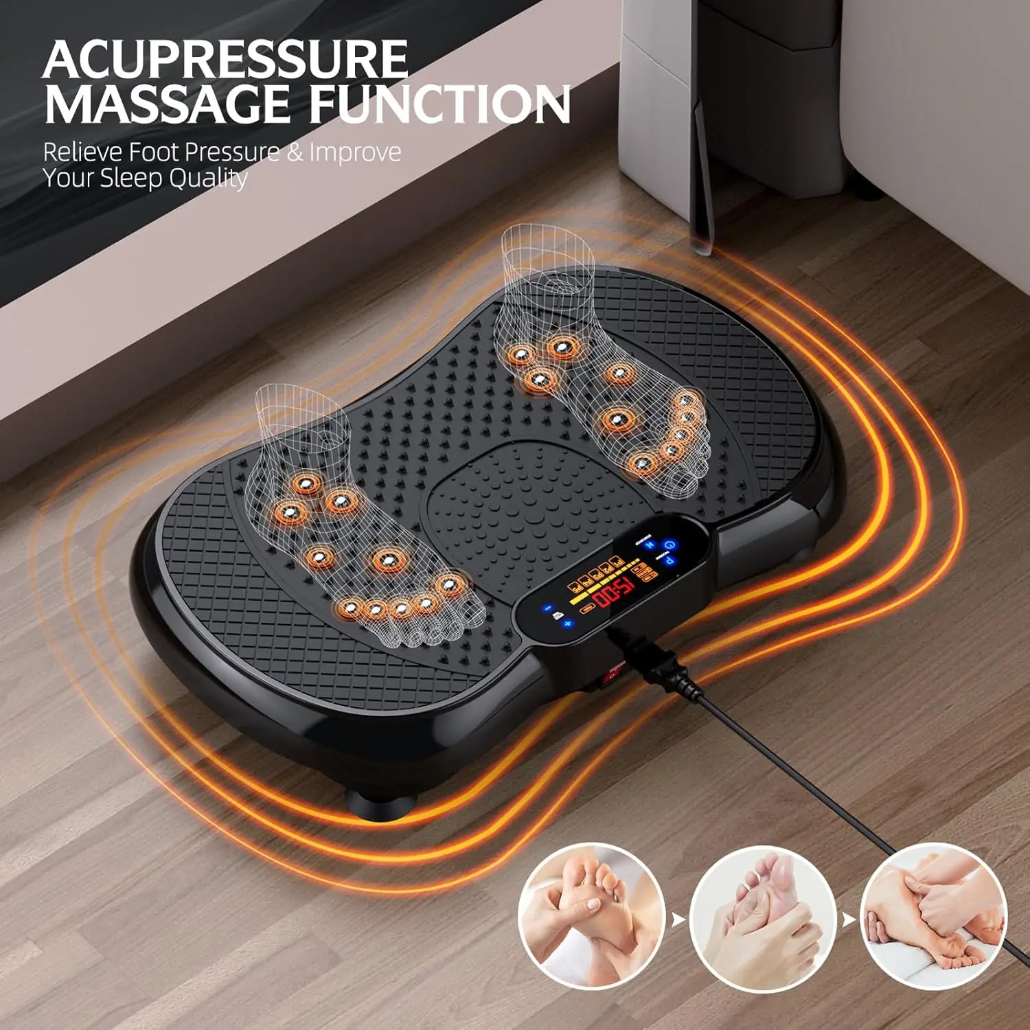 Vertical ABS Vibration Plate 150KG Max Load Weight Loss Massage Equipment